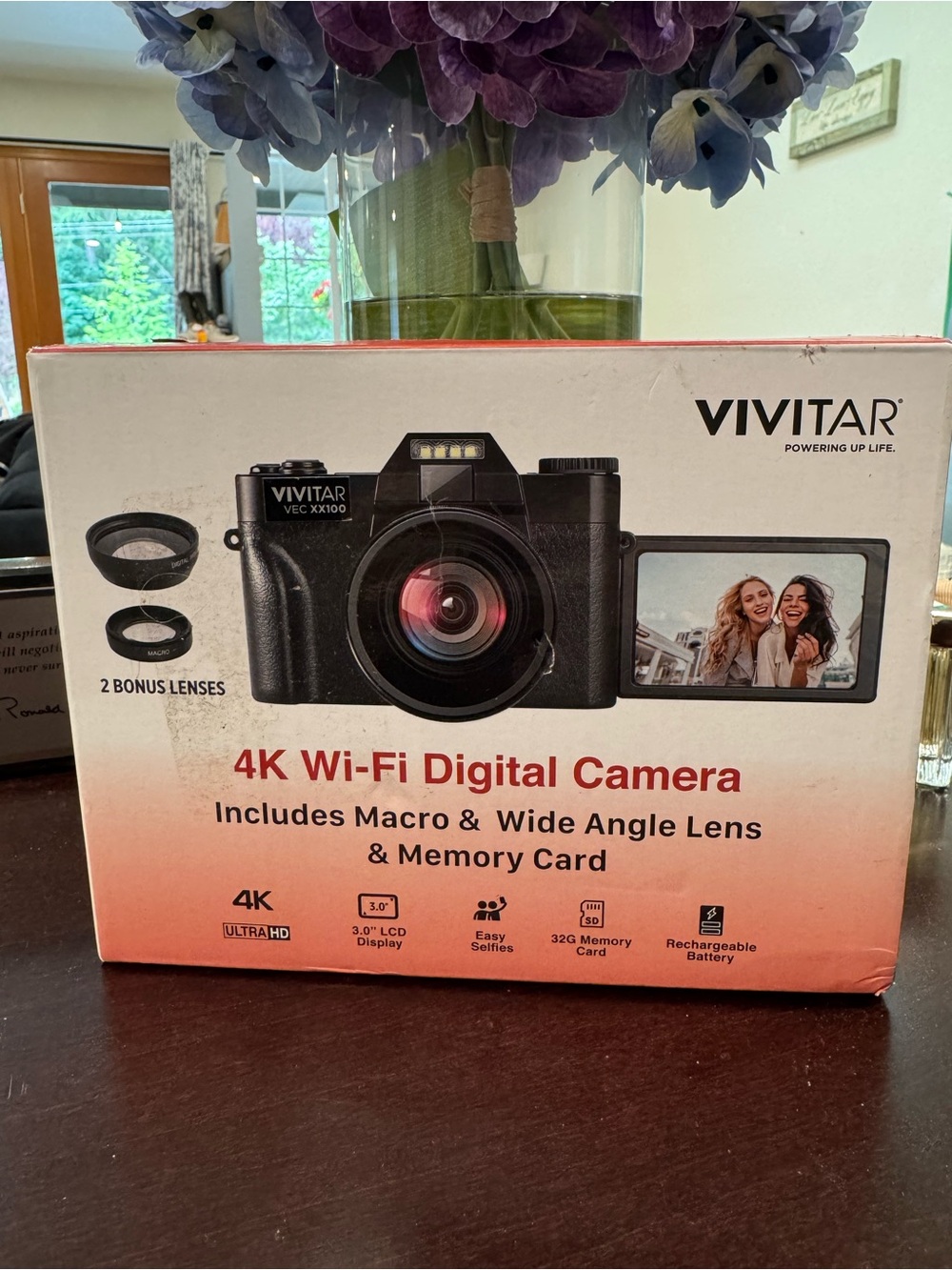 Vivitar VEC XX100 4K Wi-Fi Digital Camera Bundle w/ 2 Lenses & 32GB SD Card